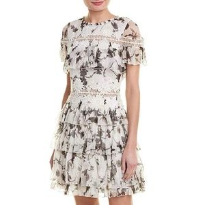 Alice + Olivia Floral Ruffle Trim Sheath Dress